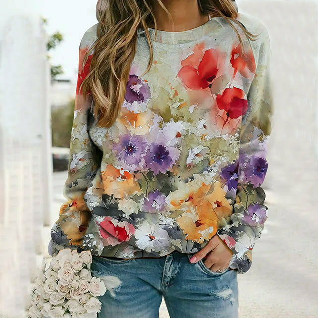 Floral Print Casual T-Shirt
