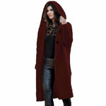 Fashionvince Coats Wine red / L Knitted Long Coat