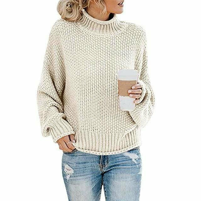 Fashionvince Sweaters Apricot / S Solid Sweater
