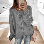 Fashionvince Sweaters Gray / XXL Loose Knit Top Sweater