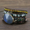 Boho Natural Stone Charm Wrap Bracelet