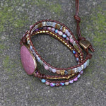 Handmade Boho Colorful Natural Stone Bracelet