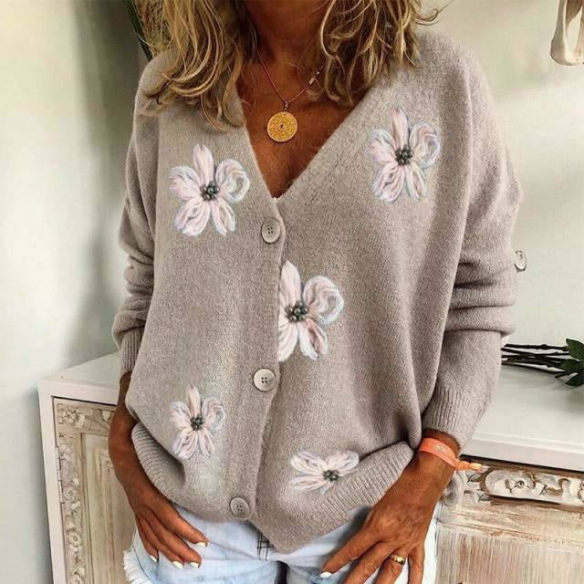 Floral Embroidery Cardigan