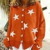 Star Print Knitted Cardigan