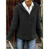 Roawell Black / S Hooded Long Sleeve Knitted Coat