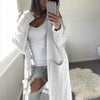 Roawell Coats White / XL Casual Knitted Long Cardigan