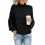 Roawell Sweaters Black / S Casual Loose Knitted Pullover