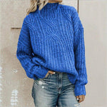 Roawell Sweaters Casual Solid Knitted Thick  Sweater