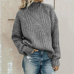 Roawell Sweaters Casual Solid Knitted Thick  Sweater
